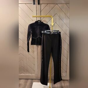 Two piece, black, sexy pant and top set